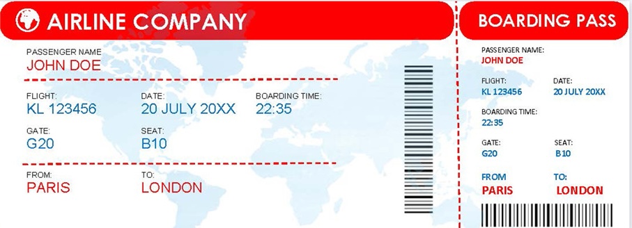 a fake boarding pass